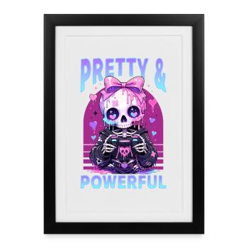 Pastel Goth Soft Goth Gaming Gamer - Affiche encadrée (27 × 37 cm) - noir - Devant