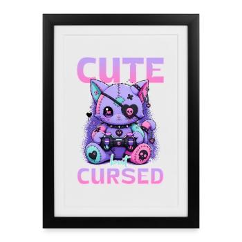 Pastel Goth Soft Goth Gaming Gamer - Affiche encadrée (27 × 37 cm) - noir - Devant