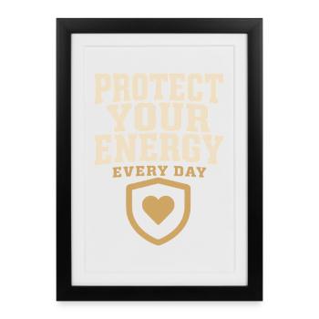 Protection de mon énergie, spirituelle - Affiche encadrée (27 × 37 cm) - noir - Devant