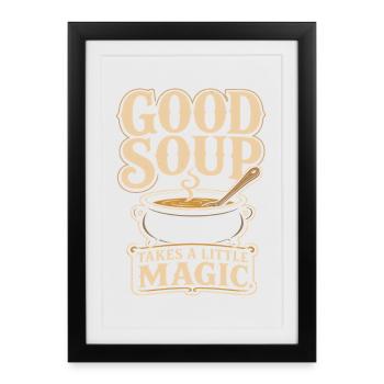 Soupe de sorcière de cuisine Cadeau douillet de sorcière - Affiche encadrée (27 × 37 cm) - noir - Devant