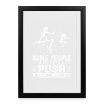 Schubbser in the right direction: sarcasm - Framed poster (27 × 37 cm) - black - Front