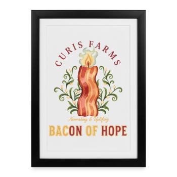 Breakfast Bacon Of Hope Brunch Café Drôle - Affiche encadrée (27 × 37 cm) - noir - Devant