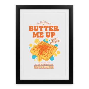 Le petit-déjeuner me gratte Brunch drôle Café Bacon - Affiche encadrée (27 × 37 cm) - noir - Devant