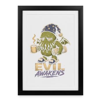 Evil Awakens: Cosmic Coffee - Framed poster (27 × 37 cm) - black - Front