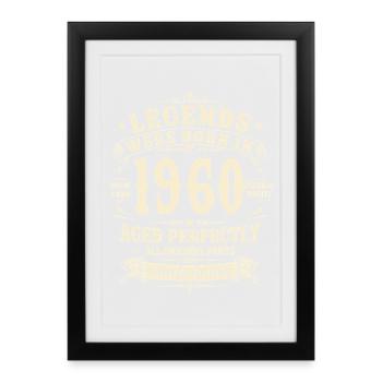 66th Birthday Gift 1960's Man Vintage Retro - Framed poster (27 × 37 cm) - black - Front
