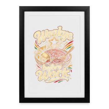 Ghana Ghanesisch Waakye avant le travail - Affiche encadrée (27 × 37 cm) - noir - Devant
