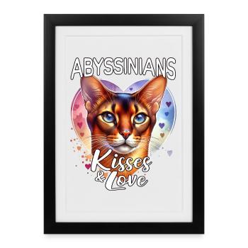 Amour des chats abyssiniens - Affiche encadrée (27 × 37 cm) - noir - Devant