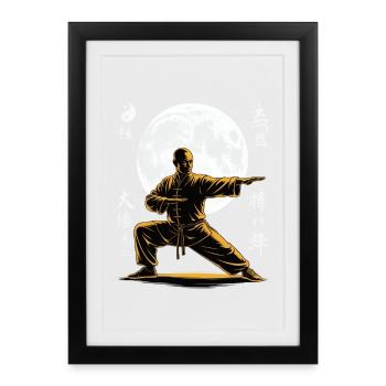 Méditation Zen du Tai Chi – Entraînement au Chi Qigong - Affiche encadrée (27 × 37 cm) - noir - Devant