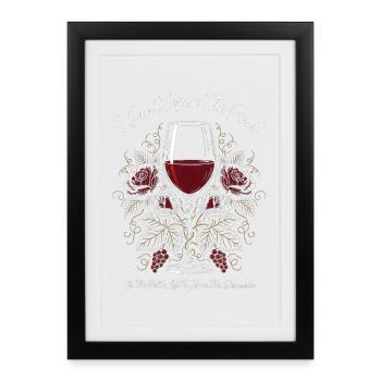 Conception de la Bloom de Verre à Vin - Affiche encadrée (27 × 37 cm) - noir - Devant