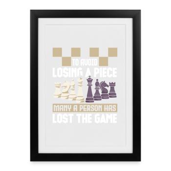 Chess Chess Player Chessboard - Framed poster (27 × 37 cm) - black - Front