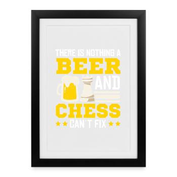 Chess Chess Player Chessboard - Framed poster (27 × 37 cm) - black - Front