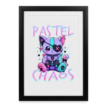 Pastel Goth Soft Goth Gaming Gamer - Gerahmtes Poster (27 × 37 cm) - Schwarz - Vorne
