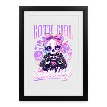 Pastel Goth Soft Goth Gaming Gamer - Framed poster (27 × 37 cm) - black - Front