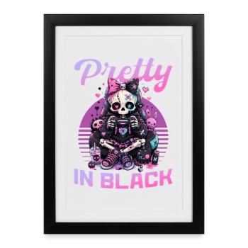 Pastel Goth Soft Goth Gaming Gamer - Affiche encadrée (27 × 37 cm) - noir - Devant