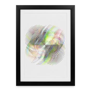 Tourbillon de la roue chromatique – Spirale colorée - Affiche encadrée (27 × 37 cm) - noir - Devant
