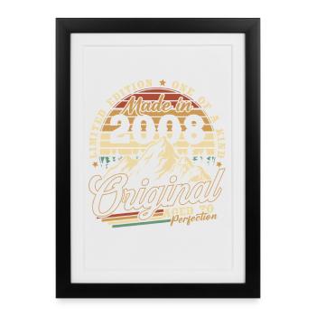 2008 Vintage Vintage Birthday Gift Retro - Framed poster (27 × 37 cm) - black - Front