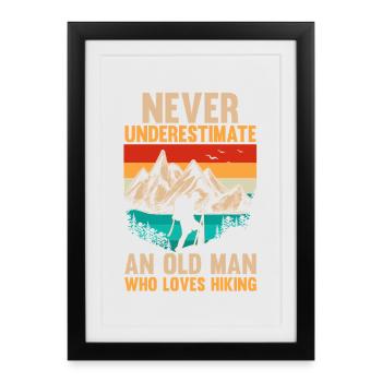 Randonnée sur sentier de montagne Randonnée en plein air Braconnage - Affiche encadrée (27 × 37 cm) - noir - Devant