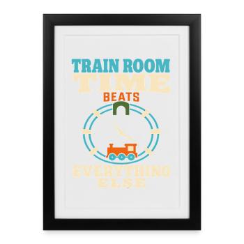 Train Room Model Railway Model Railway Dad Gift - Framed poster (27 × 37 cm) - black - Front