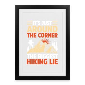 Hiking Mountain Trail Backpacking Outdoors Poaching - Framed poster (27 × 37 cm) - black - Front