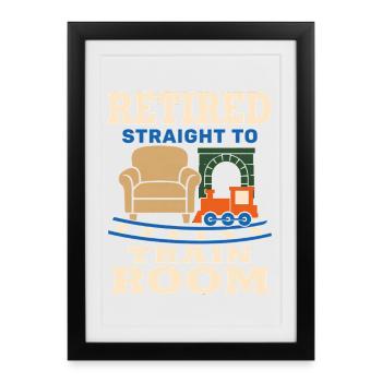 Train Room Model Railway Model Railway Dad Gift - Framed poster (27 × 37 cm) - black - Front