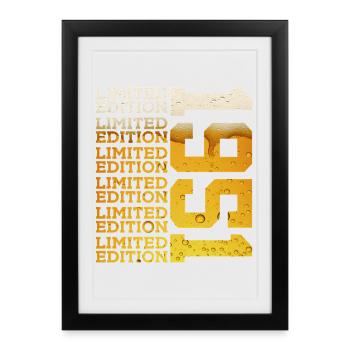 BIÈRE ÉDITION LIMITÉE 1951 75E ANNIVERSAIRE - Affiche encadrée (27 × 37 cm) - noir - Devant