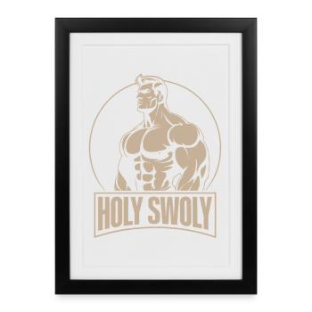 Motivation Fitness Bodybuilder Cadeau Holy Swoly Gym - Affiche encadrée (27 × 37 cm) - noir - Devant