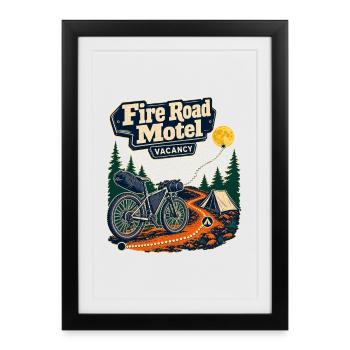 First Overnighter Fire Road Motel Off Road Cycling - Framed poster (27 × 37 cm) - black - Front