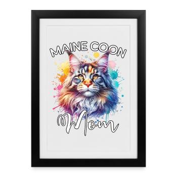 Maine Coon Mom - Framed poster (27 × 37 cm) - black - Front