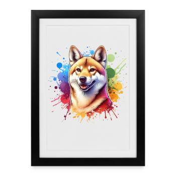 Dingo chien sauvage australien - Affiche encadrée (27 × 37 cm) - noir - Devant