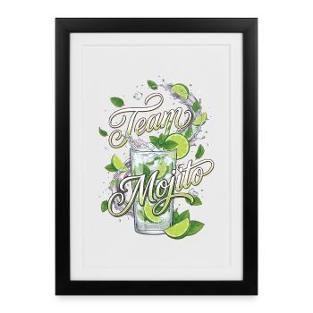 Bachelor Party Mojito Cocktail Bartender - Framed poster (27 × 37 cm) - black - Front
