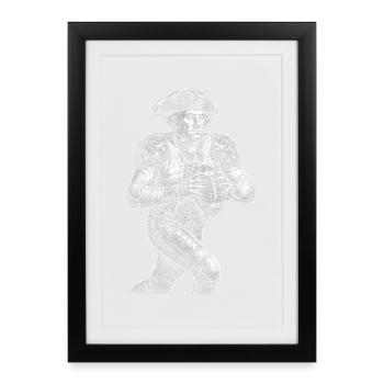 Football américain de George Washington - Affiche encadrée (27 × 37 cm) - noir - Devant