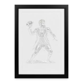 James A. Football américain - Affiche encadrée (27 × 37 cm) - noir - Devant