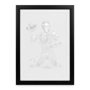 William Henry Harrison Football américain - Affiche encadrée (27 × 37 cm) - noir - Devant