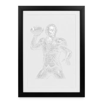 James Monroe Football américain - Affiche encadrée (27 × 37 cm) - noir - Devant