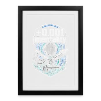 Cutting Machine Operator CNC Router 0.001 Mentality - Framed poster (27 × 37 cm) - black - Front