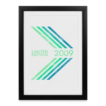 Édition limitée 2009 anniversaires garçons et filles - Affiche encadrée (27 × 37 cm) - noir - Devant