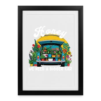 Funny gardening fun mothers - Framed poster (27 × 37 cm) - black - Front