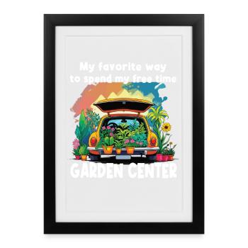 Funny gardening fun mothers - Framed poster (27 × 37 cm) - black - Front