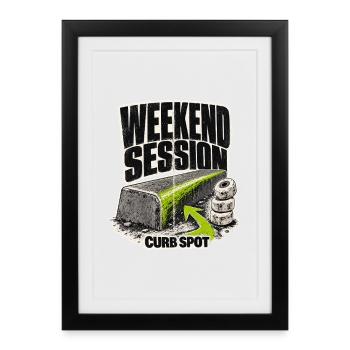 Skater Boy Weekend Session Curb Spot Skateboarding - Framed poster (27 × 37 cm) - black - Front