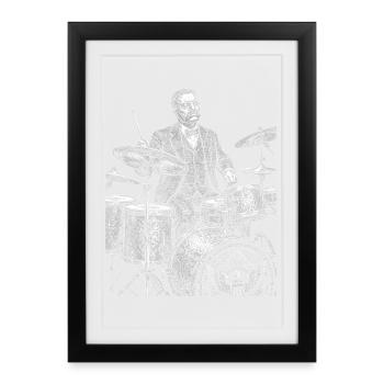 Theodore Roosevelt plays drums - Framed poster (27 × 37 cm) - black - Front