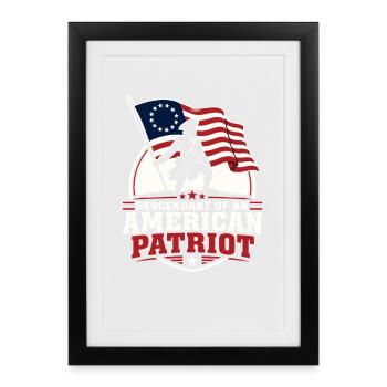 Descendant d’un patriote de la Revol américaine - Affiche encadrée (27 × 37 cm) - noir - Devant