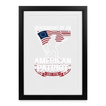 Descendant d’un patriote de la Revol américaine - Affiche encadrée (27 × 37 cm) - noir - Devant