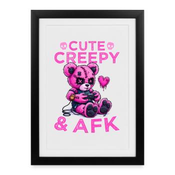 Pastel Goth Soft Goth Gaming Gamer - Affiche encadrée (27 × 37 cm) - noir - Devant