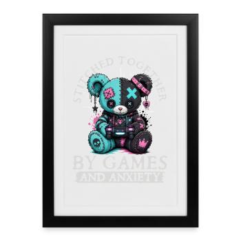 Pastel Goth Soft Goth Gaming Gamer - Affiche encadrée (27 × 37 cm) - noir - Devant