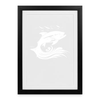 Image de poissons - Affiche encadrée (27 × 37 cm) - noir - Devant
