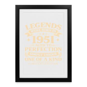 Né en 1951 Simplement unique - Affiche encadrée (27 × 37 cm) - noir - Devant