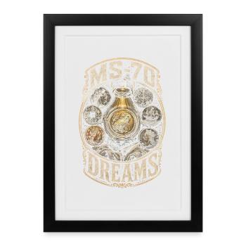 Collectionneur de pièces Numismatique Collection MS-70 Rêves - Affiche encadrée (27 × 37 cm) - noir - Devant