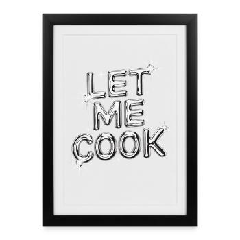 Let Me Cook Cooking Grilling Meme Grill Master Chef - Framed poster (27 × 37 cm) - black - Front