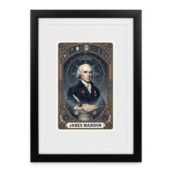 Carte de tarot James Madison - Affiche encadrée (27 × 37 cm) - noir - Devant