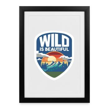 Camper Hiker Scout Camping Hiking Mountains - Framed poster (27 × 37 cm) - black - Front